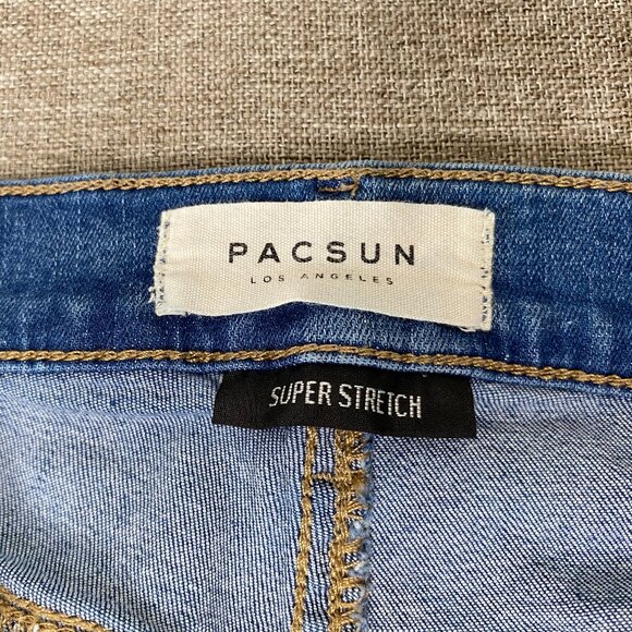 Pacsun Super Stretch Ankle Jegging Jeans Women's 24 Blue Cross Lace Casual Pant - Picture 5 of 16